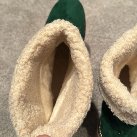 Women’s Green Short Chunky Block Heel Chelsea Boots Pull On Size 8.5 (42CN) NEW - Picture 14 of 14